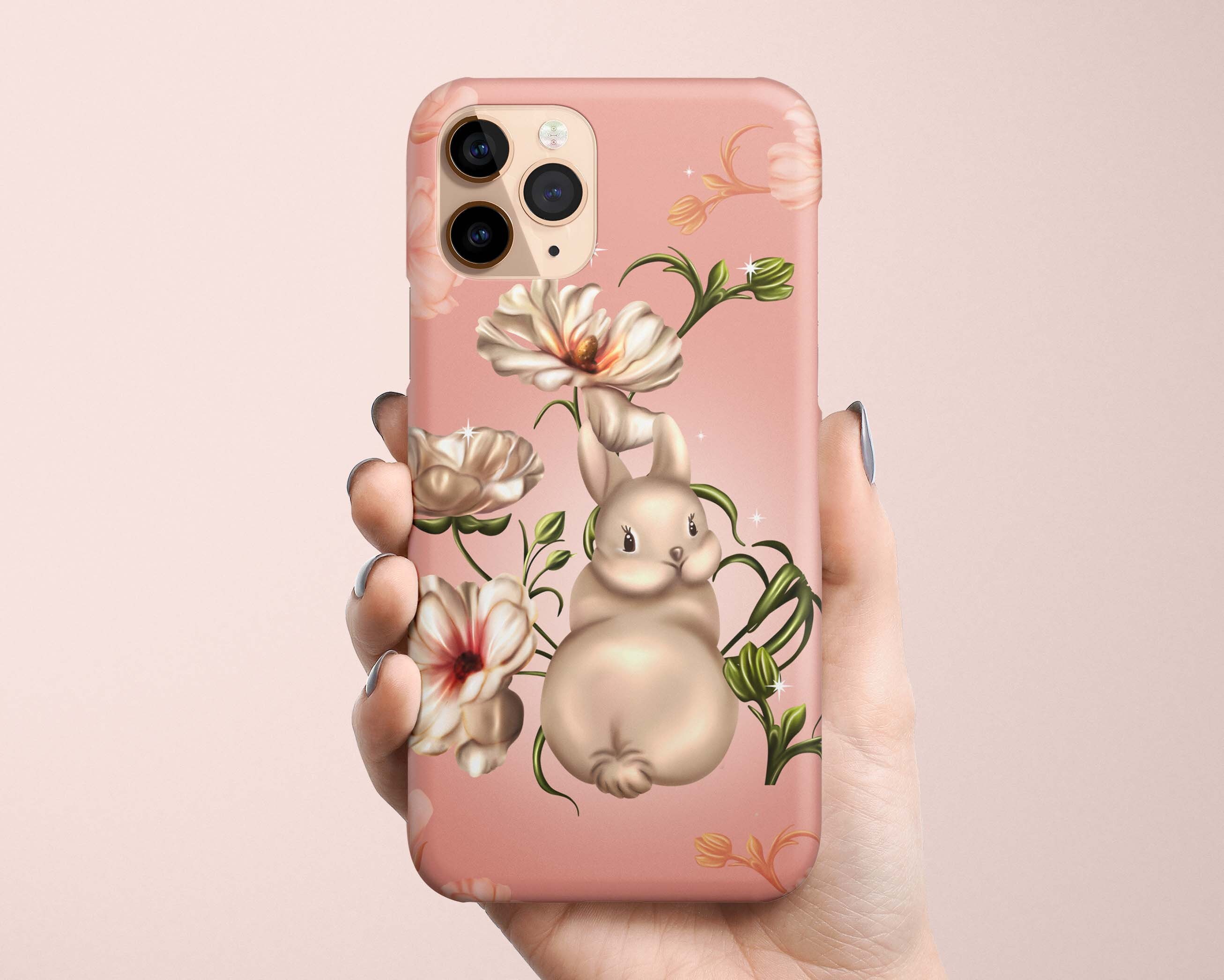 Easter Bunny Floral Phone Case Available for Iphone 14 13 12 Etsy UK