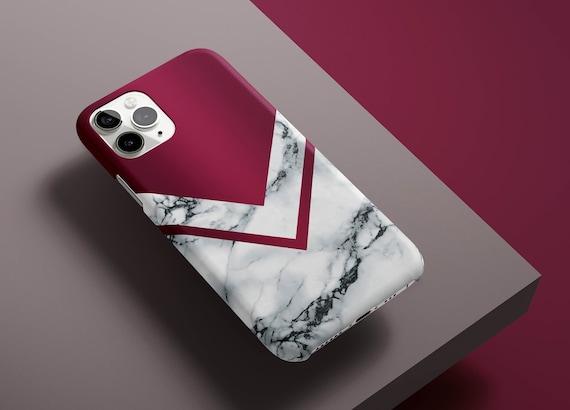 Burgundy Marble Phone Case for iPhone 17e 17 16 15 14, 13, 12, 11 Samsung Galaxy S26 S25 S24 S23 S22 S21 red, minimalist, gift red case
