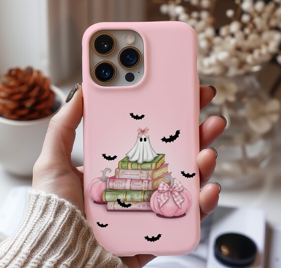 Pink Halloween Pumpkin Phone Case iPhone 17 16e 16 15 14 13 12 11 Samsung Galaxy S25 S24 S23 S22 Pixel 10 9 8 autumn coquette fall case gift