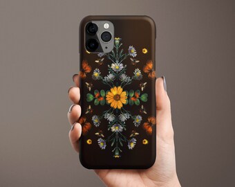 Gothic Floral Phone Case for iPhone 17e 17 16e 16 15, 14 13 12 11 Samsung Galaxy S26 S25 S24 S23 S22, S21, S20, Floral, dark, butterfly goth