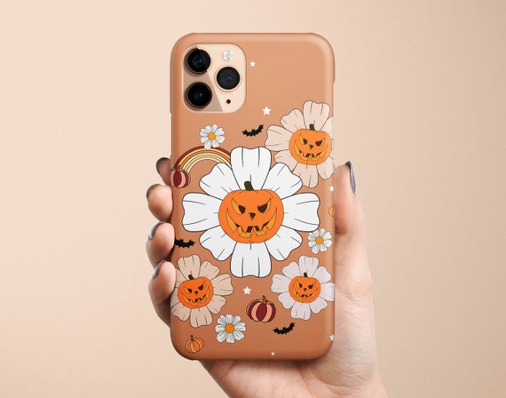 Retro Floral Pumpkin Phone Case iPhone 17 16e 16 15 14 13 12 11  MagSafe Samsung Galaxy S25 S24 S23 S22 S21 Google Pixel 10 Autumn Fall gift
