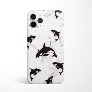 Orca Marble Phone Case available for iPhone 15 14 13, 12 Mini, 11 Samsung Galaxy S23  S22 Ultra, S21, Note 20, ocean, wildlife, sea, Animal