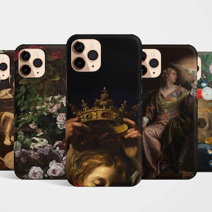 Grunge Renaissance Phone Case for iPhone 15, 14 Pro Max 13 12 11 XR Samsung Galaxy S24 S23, S22 Pixel 8 case MagSafe Art Cover goth painting