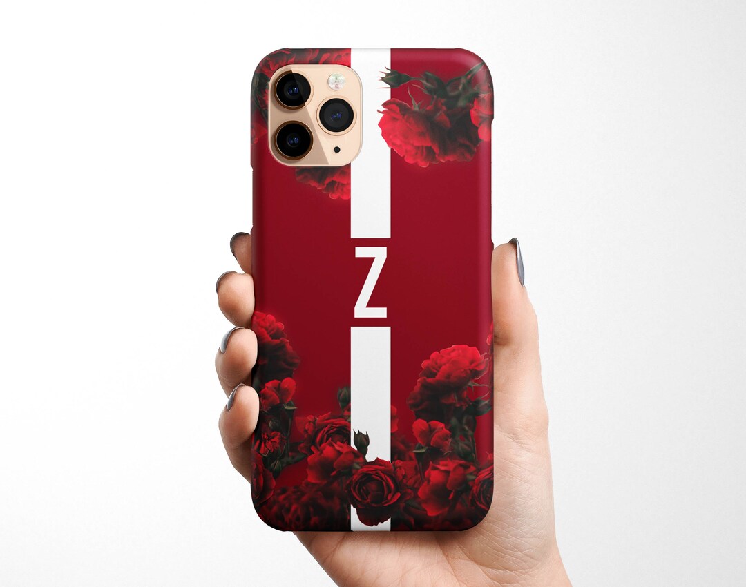 Personalized Red Rose Phone Case for iPhone 15, 14 Pro 13, 12 11 XR XS