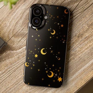 Celestial Moon Stars Phone Case iPhone 17e 17 16e 16 15 14 13 12 11 MagSafe Samsung Galaxy S26 S25 S24 S23 astronomy astrology Pixel 10 gift