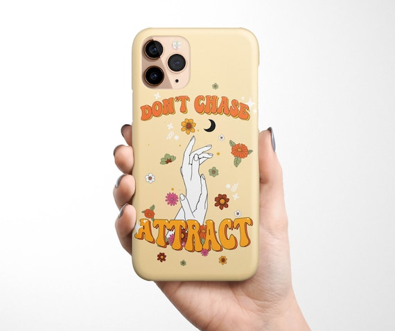 Don't Chase Attract Retro Phone Case for iPhone 17e 17 16e 16 15 14 13 12 11, Samsung Galaxy S26 S25 S24 S23 S22 S21 quote case gift idea