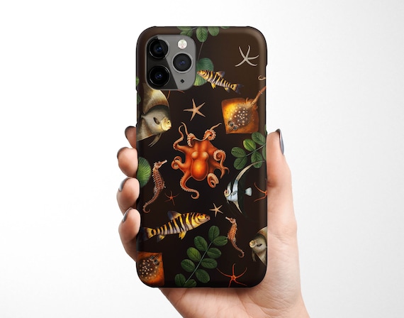 Gothic Nautical Phone Case iPhone 17e 17 16e 16 15, 14 13 12 11 Samsung Galaxy S26 S25 S24 S23 S22 S21, dark fish octopus sea, goth gift