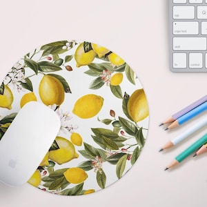 Lemon Mouse Pad  Pattern Office Gift Mouse Mat Mouse Pad  Mousepad Mousemat Desk Accessories Gift For Her Desk Decor Gift