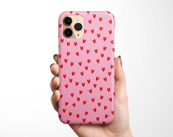 Candy Hearts Phone Case disponible para iPhone 15, 14 Pro Max 13 12 11 Samsung Galaxy S24 S23, S22 Ultra, S21, S20, Note 20 Love Red, rosa