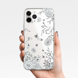 Frühling Blumen ästhetik Handy Hülle iPhone 16e 16 15 14 13 12 11 XS Samsung Galaxy S25 S24 S23 S22 S21 S20 Klare Hülle TPU Hybrid Cottagecore