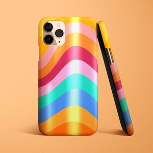 Rainbow Colors Phone Case for iPhone 16e 16 15 14 13 12 11 XR Samsung Galaxy S25 S24 S23 S22 S21 MagSafe Pixel 9 8 case pink summer gift
