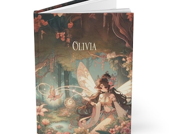 Diario estético de hadas con nombre personalizado, cuaderno rosa, regalo para ella, cuaderno de decoración coqueta, cuaderno, diario, cuaderno de bocetos, coqueta Fairycore