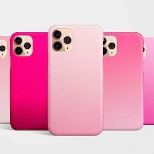 Rosa Ombre Handytasche für iPhone 16e 16e 15 14 13, 12 11 Samsung Galaxy S25 S24 S23 S22 S21 Google PIxel 9 8 MagSafe Farbe Fuchsia Geschenkidee