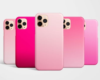 Custodia per telefono rosa sfumata per iPhone 17e 17 16e 16 15 14 13 12 11 Samsung Galaxy S26 S25 S24 S23 S22 Google PIxel 10 MagSafe Color Fucsia idea regalo