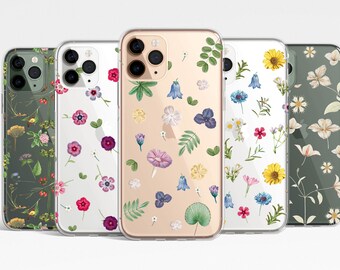 Etui Wild Flowers Clear Case iPhone 17e 17 16e 16 15 14 13 12 11 Samsung Galaxy S26 S25 S24 S23 S22 przezroczyste etui TPU hybrydowe wiosenne kwiaty