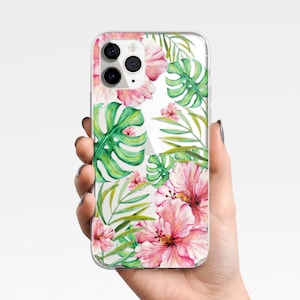 Floral ästhetik Handy Hülle iPhone 16 16 15 14 13 12 11 XS Samsung Galaxy S25 S24 S23 S22 S21 klare Hülle TPU Hybrid, Sommer Geschenk