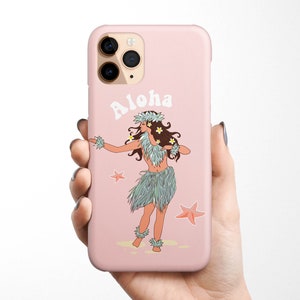 Aloha Hula Dancer Hawaii Girl Phone Case for iPhone 16e 16 15 14 13 12 11 Samsung Galaxy S25 S24 S23 S22 S21 S20 beach, tropical summer gift
