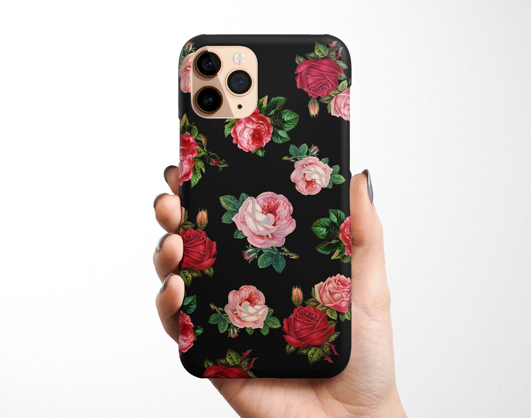 Cottagecore Red Rose Phone Case for iPhone 15, 14 Pro Max, 13 12 11 Samsung Galaxy S23, S22