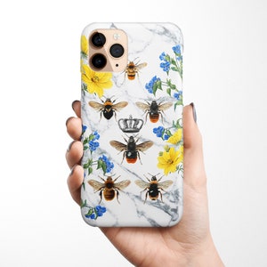 Bee Phone Case available for iPhone 16e 16 15 14 13 12 11 XR Samsung Galaxy S25 S24 S23 S22 S21, S20 Note 10 Note 20 Nature Animal Bee Hive