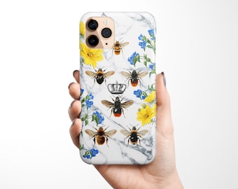 Bee Phone Case für iPhone 15 14 13 12 11 XR XS 8 Samsung Galaxy S24 S23 S22 S21, S20 Note 10 Plus, Note 20 Nature Animal Bee Hive
