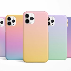 Ombre Rainbow Color Phone Case iPhone 16e 15 14 13 12 11 Samsung Galaxy S25 S24 S23 S22 Google Pixel 9 purple rainbow blue pink green lilac
