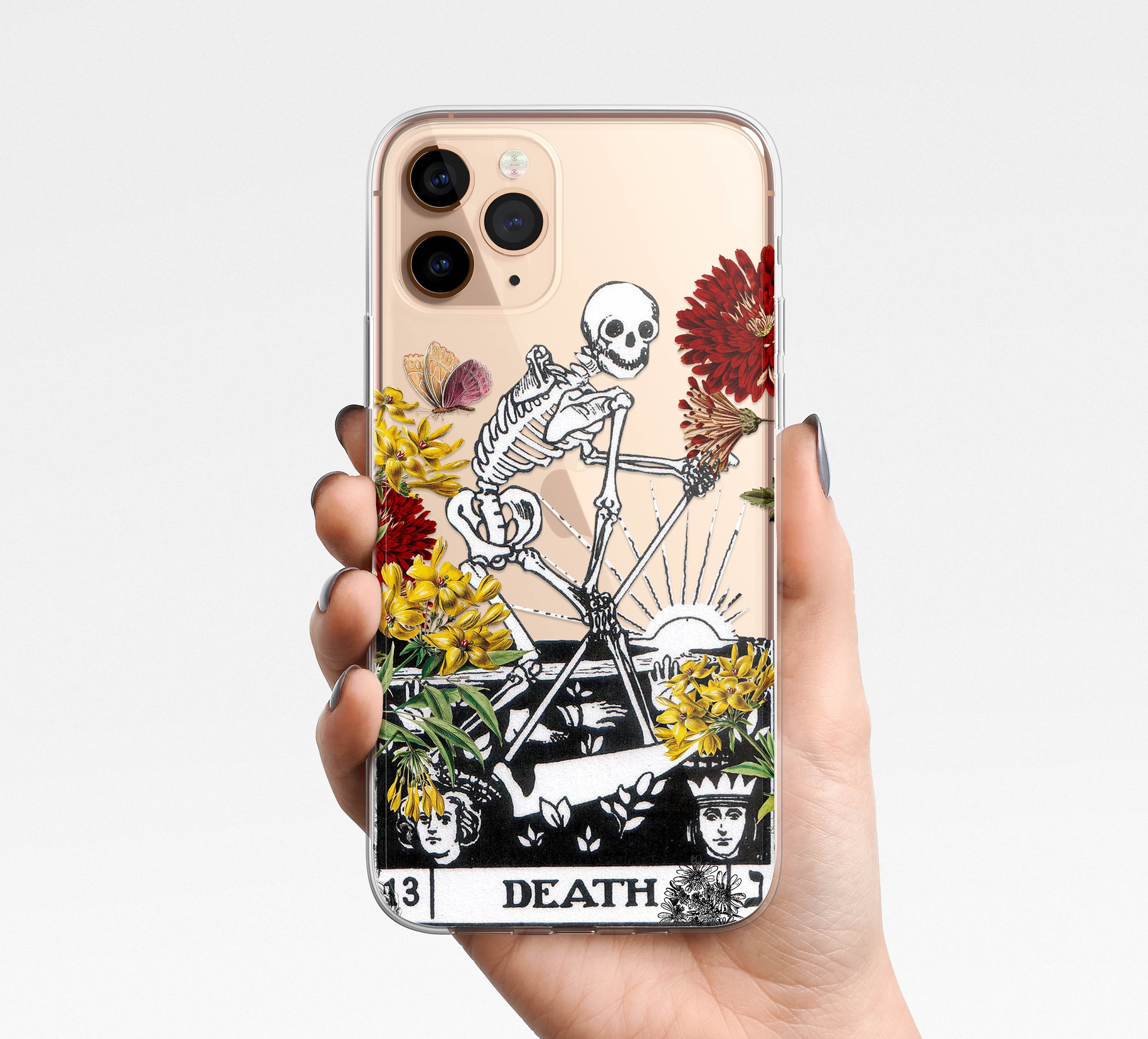 Clear Death Tarot Clear Case iPhone 17e 17 16e 16 15 14 13 12