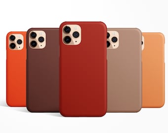 Autumn Brown Color Phone Case for iPhone 17e 17 16e 16 15 14 13 12 MagSafe Samsung Galaxy S26 S25 S24 S23 S22 Google Pixel 10 Orange gift