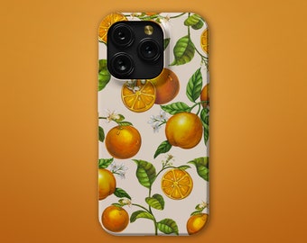 Funda naranja para iPhone 17e 17 16e 16 15 14 13 12 11 MagSafe Samsung Galaxy S26 S25 S24 S23 S22 Google Pixel 10 Regalo de frutas francesas