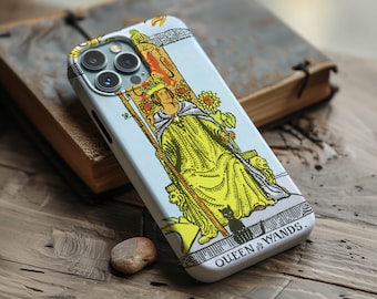 Funda para teléfono Tarot Reina de Bastos para iPhone 17e 17 16e 16 15 14 13, 12 11 Samsung Galaxy S26 S25 S24 S23 S22 S21, S20, Note 20 Ultra regalo