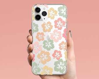 Plumeria Hawaii Phone Case for iPhone 16e 16 15 14 13 12 11 Samsung S25 S24 S23 S22 S21 Hibiscus, floral Clear Case TPU Hybrid gift MagSafe