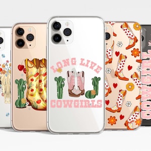 Western Country Cowgirl Clear Phone Case iPhone 16e 16 15 14 13 12 11 Samsung Galaxy S25 S24 S23 S22 cowboy howdy Clear Case TPU Hybrid