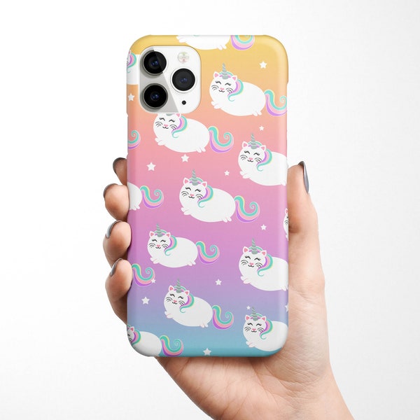 Caticorn Rainbow Phone Case available for iPhone 15 14 13 12 11, Samsung Galaxy S24 S23 S22 S21 Plus, S20, Note 20, , Cute gift for her