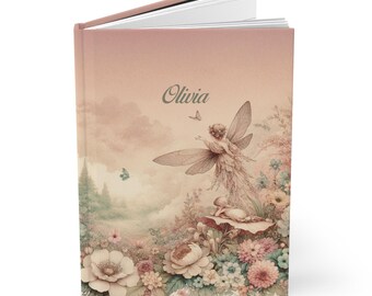 Diario estético de hadas con nombre personalizado, cuaderno rosa, regalo para ella, cuaderno de decoración coqueta, cuaderno, diario, cuaderno de bocetos, coqueta Fairycore