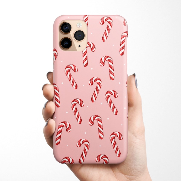 Pink Candy Cane Phone Case for iPhone 15 14 14 Pro Max 13 12 11 Samsung Galaxy S23 S22, S21, S20, Note 20 xmas phone case pink phone case