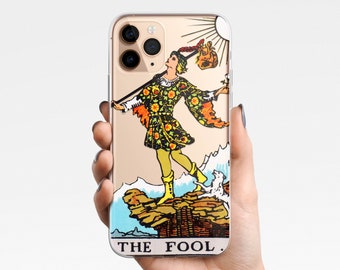 Tarot Cards Mix Asthetic Clear Phone Case iPhone 16e 16 15 14 13 12 Samsung  S25 S24 S23 S22 moon esoteric star witch fool Case TPU Hybrid