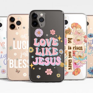 Jesus God Quote Clear Phone Case for iPhone 15 14 14 Pro Max 13 12 11 Samsung Galaxy S24 S23 S22 transparent Clear Case TPU Hybrid christian