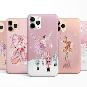 Ballet Dance Ballerina Phone Case iPhone 16e 16 15 14 13 12 11 Samsung Galaxy S25 S24 S23 S22 Pixel 9 christmas ballet winter pink swan lake