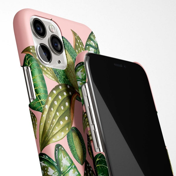 Pink Jungle Leaves Phone Case available for iPhone 15 14 14 Pro Max 13 12 11 Samsung Galaxy S24 S23 S22 S21 S20 MagSafe case tropical exotic