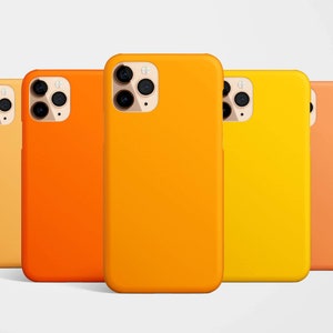 Bright Orange Color Phone Case iPhone 16e 16 15 14 13 12 11 Samsung Galaxy S25 S24 S23 S22 S21 Google Pixel 9 8 MagSafe Yellow Ombre gift