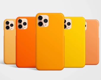 Bright Orange Color Phone Case iPhone 17e 17 16e 16 15 14 13 12 MagSafe Samsung Galaxy S26 S25 S24 S23 S22 Google Pixel 10 Yellow Ombre gift