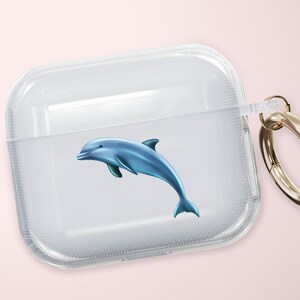 Dolphin Sea Ocean Clear Airpods Case, Airpods Pro, 3rd Gen, Original, 2nd Gen, Airpods 2, Airpods 3, Airpods Pro Case, Animal, beach gift