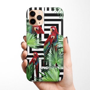 Parrot Ara Phone Case for iPhone 16e 16 15, 14 13 12 11 Samsung Galaxy S25 S24 S23 S22 S21 bird phone case, animal, jungle tropical  gift