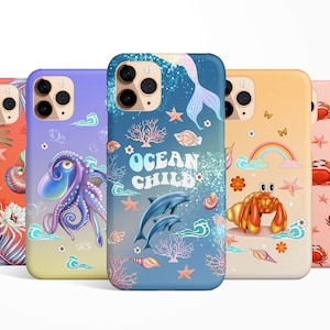 Sealife Dolphin Crab Fish Phone Case for iPhone 16e 16 15 14 13 12 11 Samsung Galaxy S25 S24 S23 S22 starfish octopus beach rainbow snail