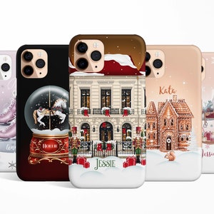 Aangepaste naam kerst telefoonhoesje iPhone 17 16e 16 15 14 13 12 MagSafe Samsung Galaxy S25 S24 S23 S22 Google PIxel 10 peperkoek notenkraker