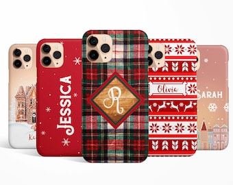 Custom Name Christmas Phone Case iPhone 17 16e 16 15 14 13 12 MagSafe Samsung Galaxy S25 S24 S23 S22 Pixel 10 xmas custom case christmas