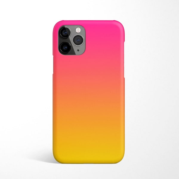 Ombre Phone Case available for iPhone 15 14 13 12 11 Samsung S24 S23 S22 S21 Plus, S20 Note 20 Ultra, Note 10 Plus, pink, orange, color