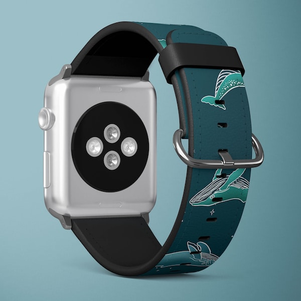 Wal Ocean Wildlife Apple Watch Band für Frauen Für alle Serie iWatch Ersatzriemen mit Strand Design 38 40 42 44mm Delfin Tier Meer