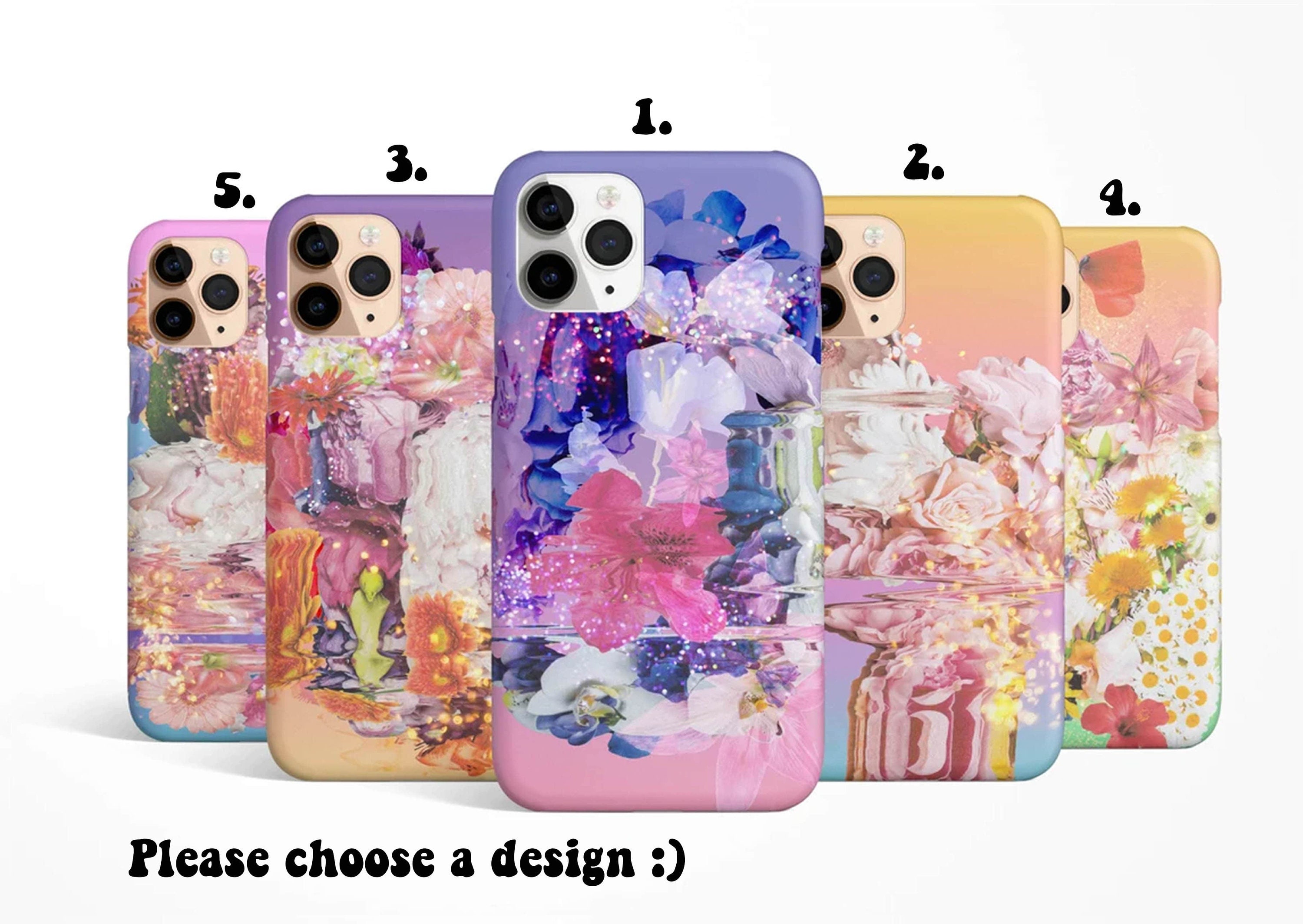 Spring Floral Psychedelic Phone Case for iPhone 16e 16 15 14 13 12 11 Samsung Galaxy S25 S24 S23 S22 groovy retro rainbow, flowers gift