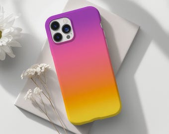 Ombre Color Phone Case iPhone 17e 17 16e 16 15 14 13 12 11 Samsung Galaxy S26 S25 S24 S23 S22 S21 MagSafe case rainbow orange pink gift idea