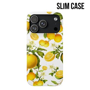 Lemon Phone Case for iPhone 17e 17 16e 16 15 14 13 12 11, Samsung Galaxy S26 S25 S24 S23 S22, S21, S20, Note Summer, Lemonade fruit flower image 2